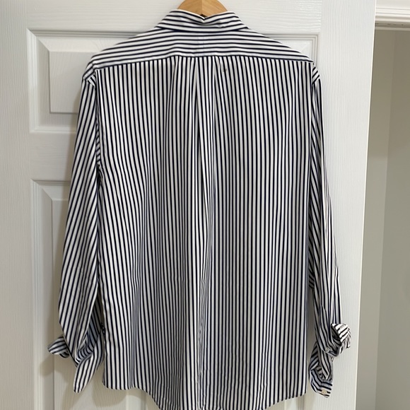 Polo by Ralph Lauren white with navy blue stripe ,  red pony pure Ralph Lauren!! - Picture 4 of 4